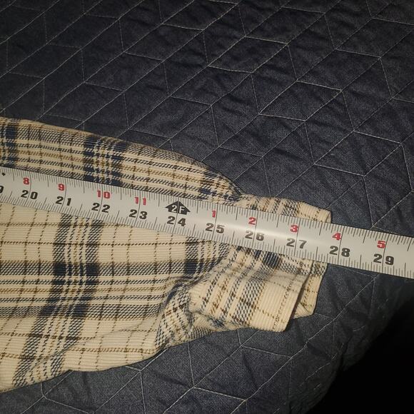 Supplies by Unionbay Men's Size L Cotton Lightweight Shacket Blue Cream Pockets - Picture 9 of 10